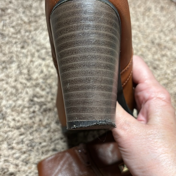 Cato Brown Ankle Boots with Gold Accents - Picture 10 of 11